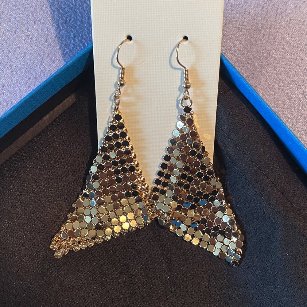 Gold Plated Over 925 Chandelier Style Earrings - Brand New